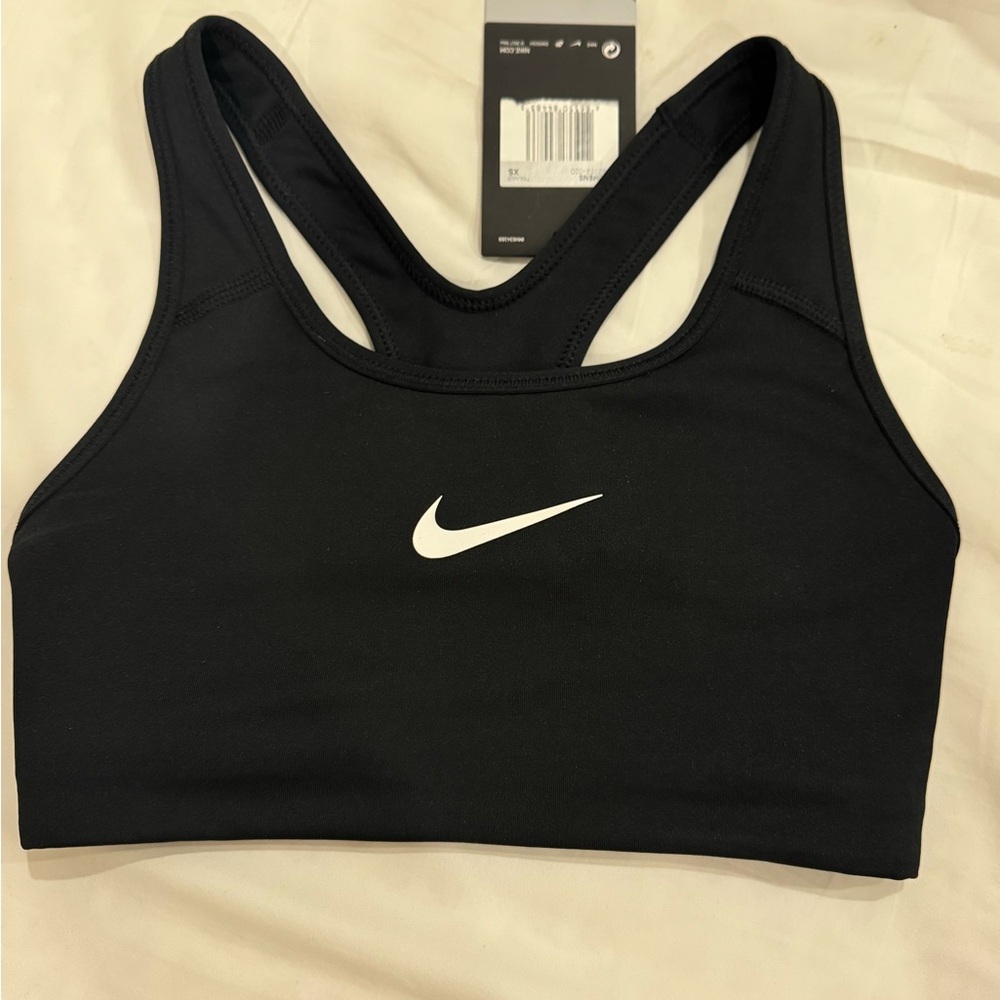Nike Black Sports Bra with White Logo